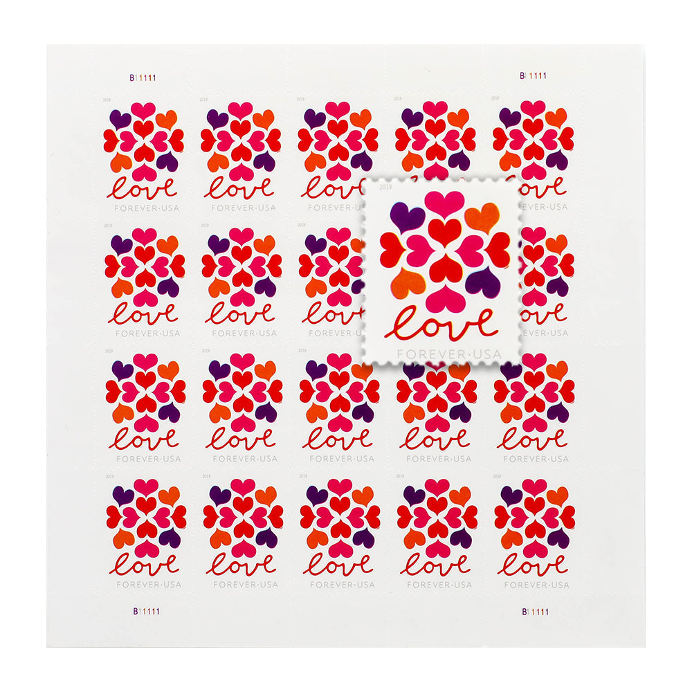 2019 US Heart Blossom Forever First-Class Postage Stamps Wedding