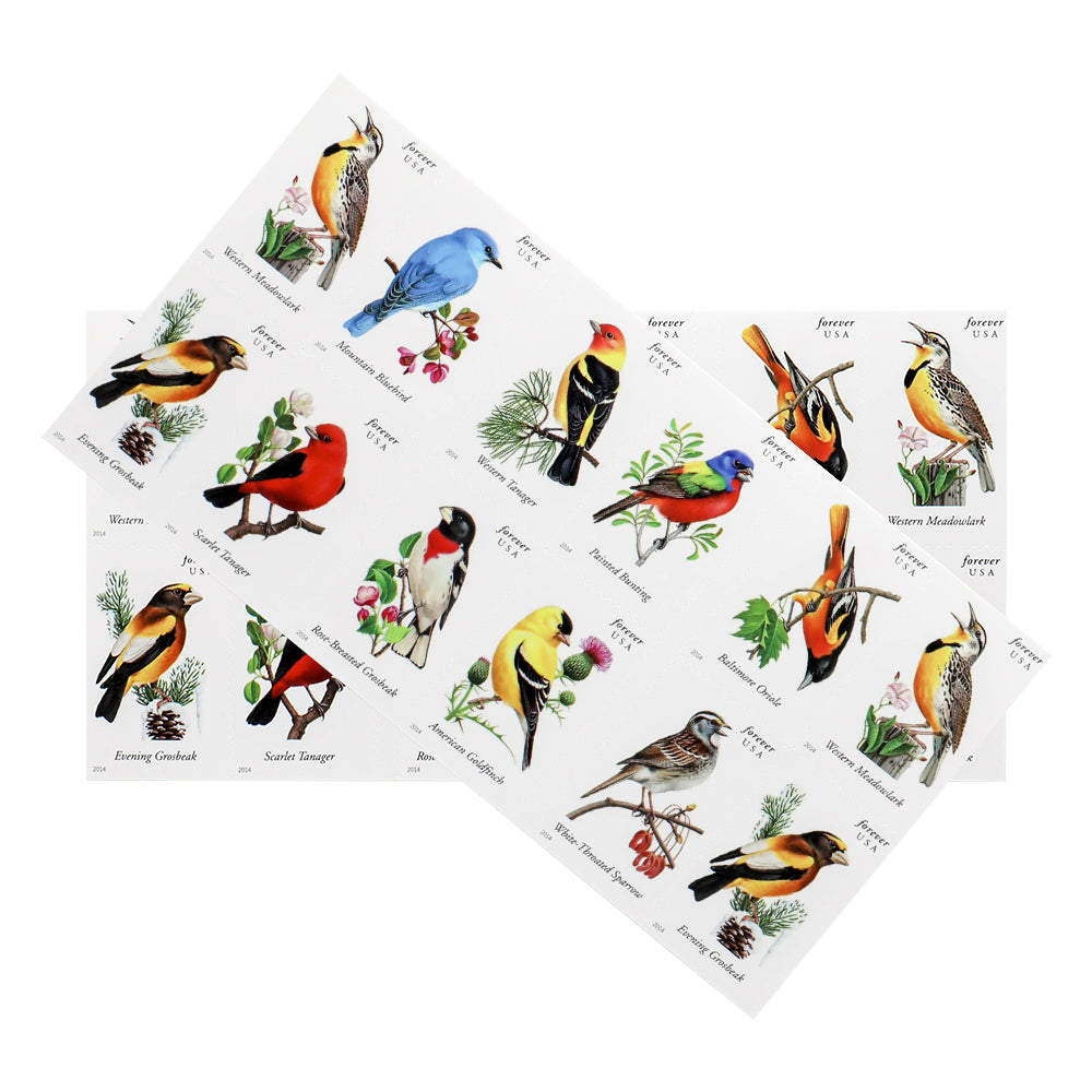 2014 US Imperforate Songbirds Forever First Class Postage Stamps